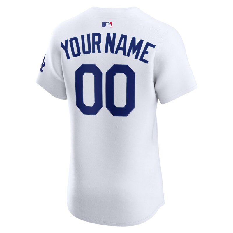Los Angeles Dodgers Home Elite Custom Jersey - White - Image 3