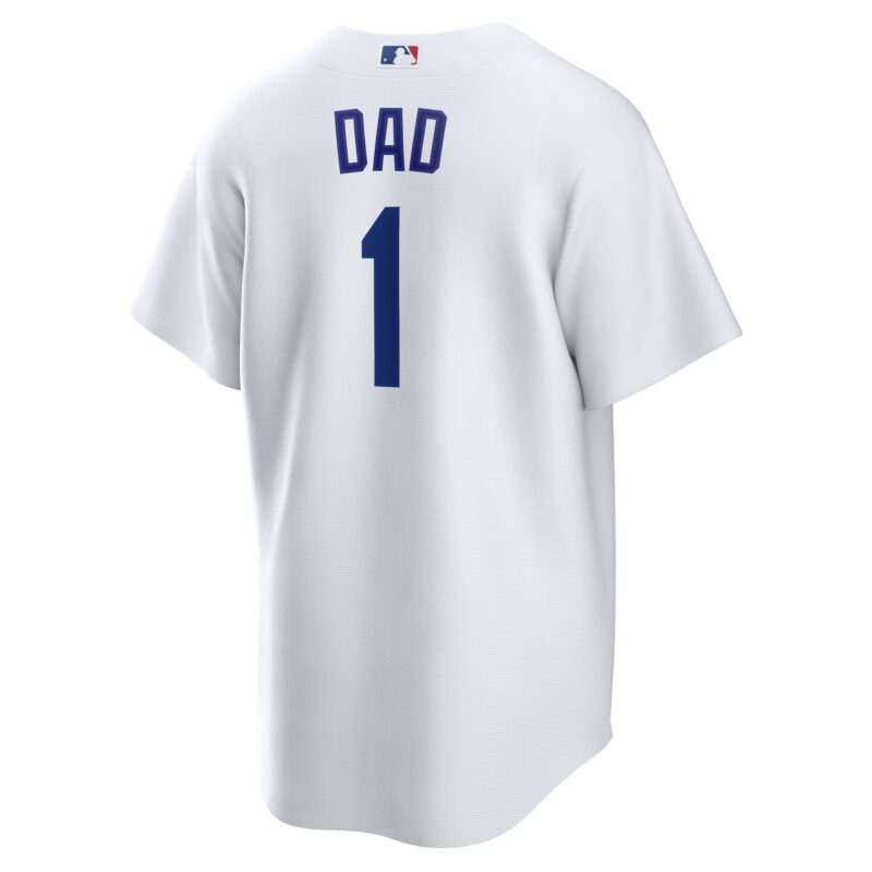 Los Angeles Dodgers #1 Dad Home Jersey - White - Image 3