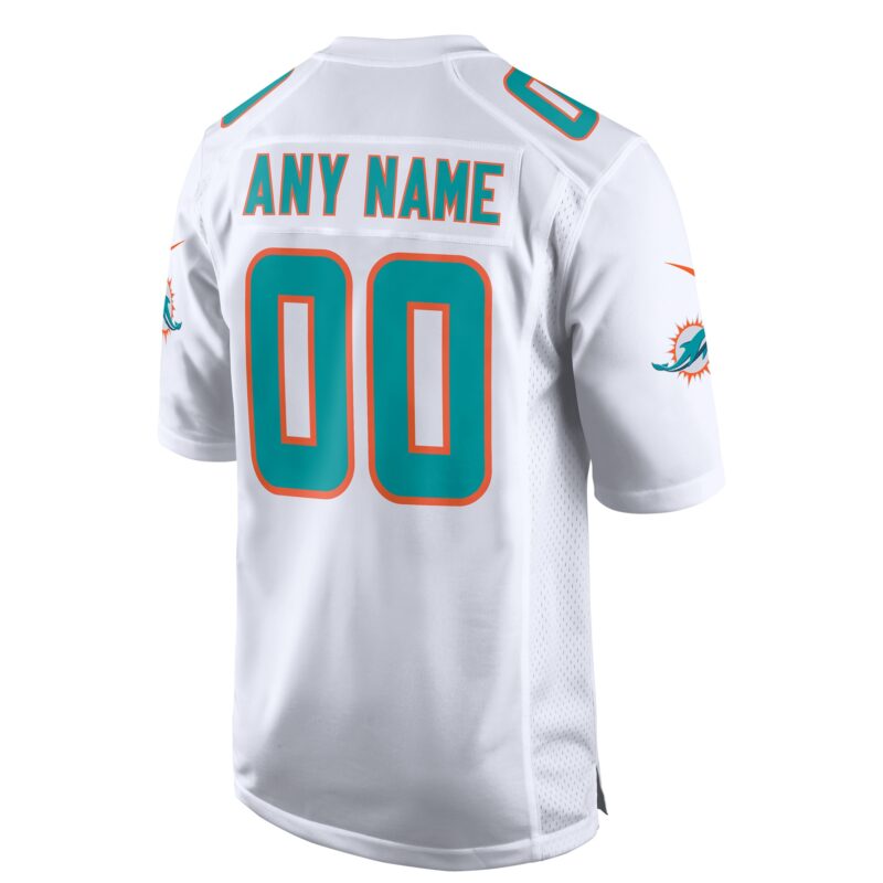 Miami Dolphins Custom Game Jersey - White - Image 3