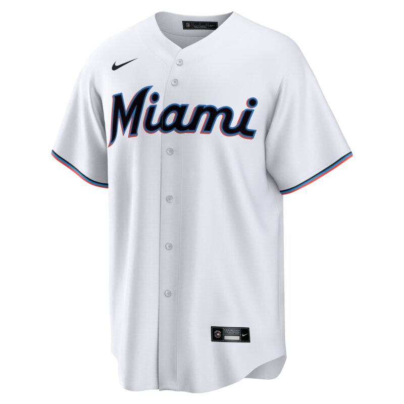 Miami Marlins Home Blank Jersey - White - Image 2