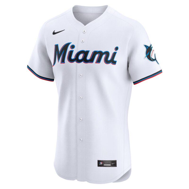 Miami Marlins Home Elite Jersey - White - Image 2