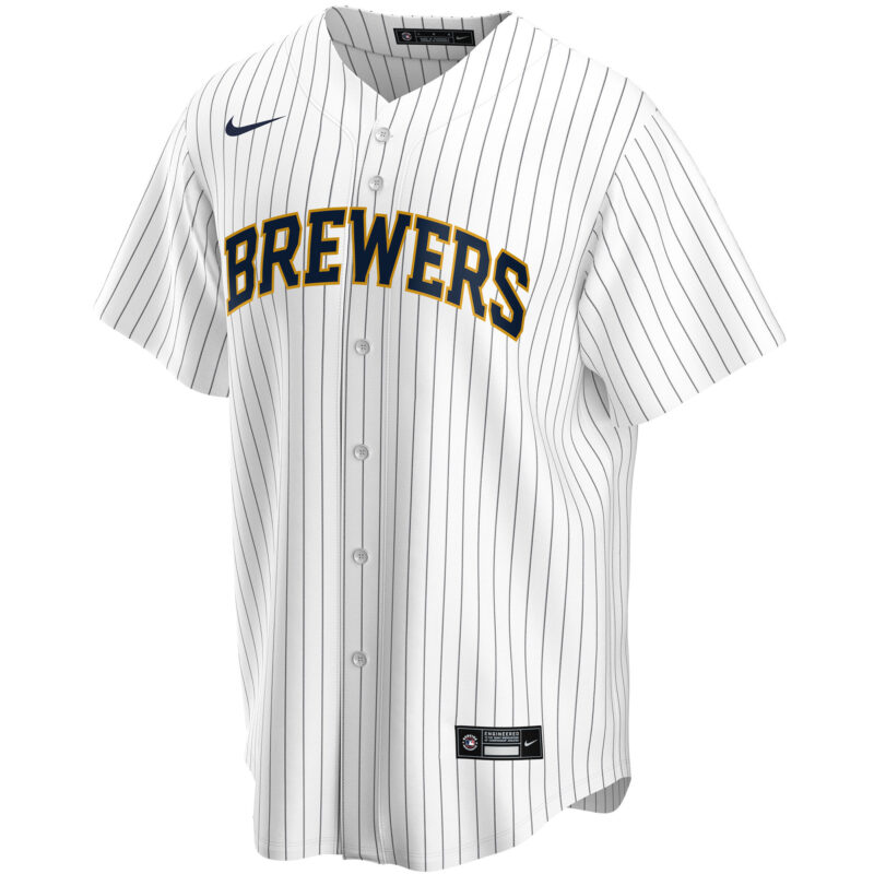 Milwaukee Brewers Alternate Custom Jersey - White - Image 2