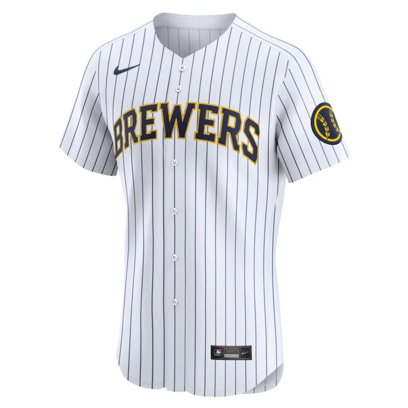 Milwaukee Brewers Alternate Vapor Premier Elite Patch Jersey - White - Image 2