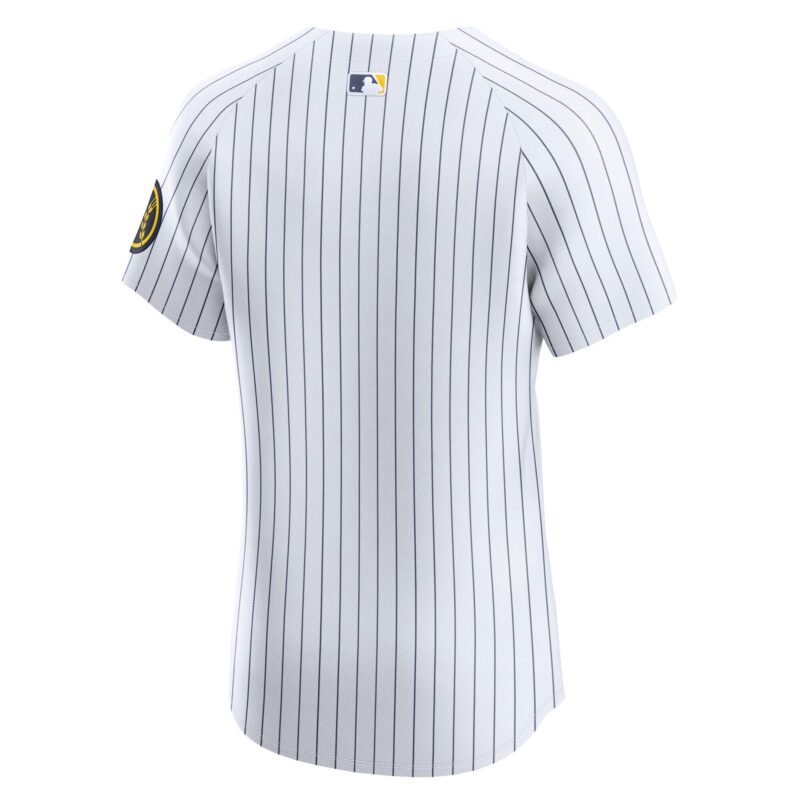 Milwaukee Brewers Alternate Vapor Premier Elite Patch Jersey - White - Image 3