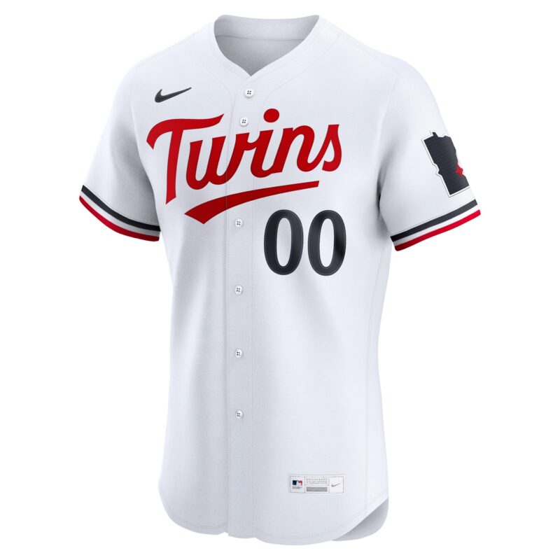 Minnesota Twins Home Elite Custom Jersey - White - Image 2