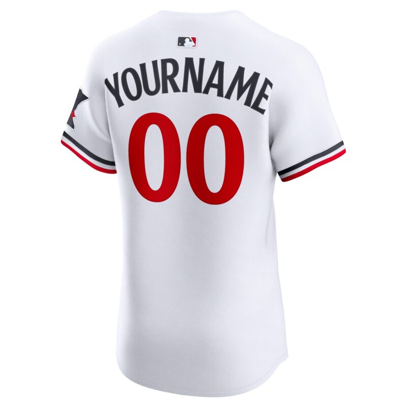 Minnesota Twins Home Elite Custom Jersey - White - Image 3