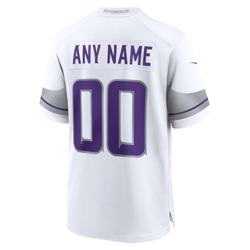 Minnesota Vikings Alternate Custom Game Jersey - White - Image 3