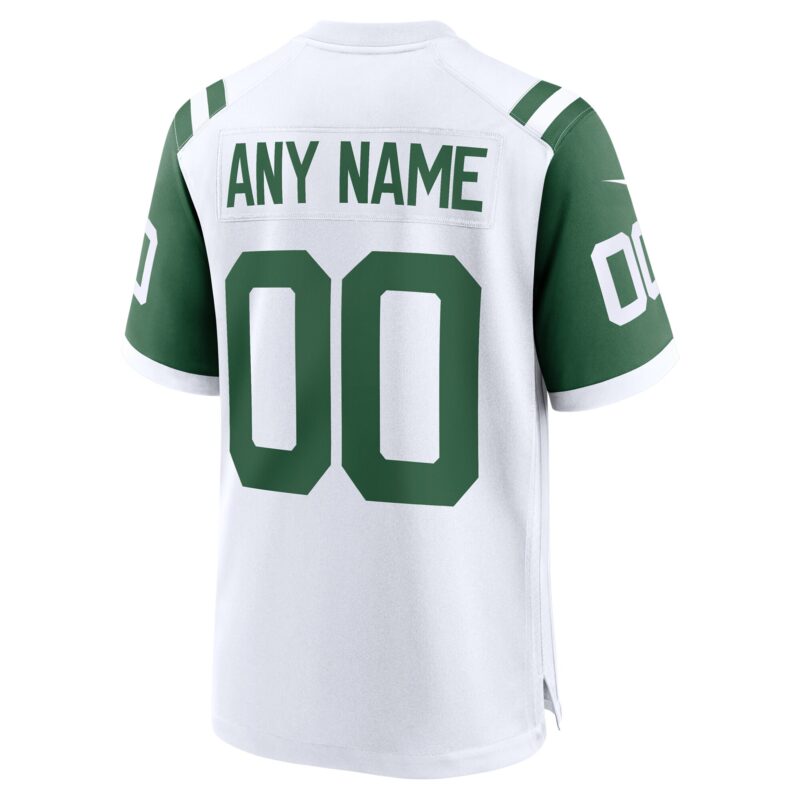 New York Jets Classic Alternate Custom Jersey - White - Image 3