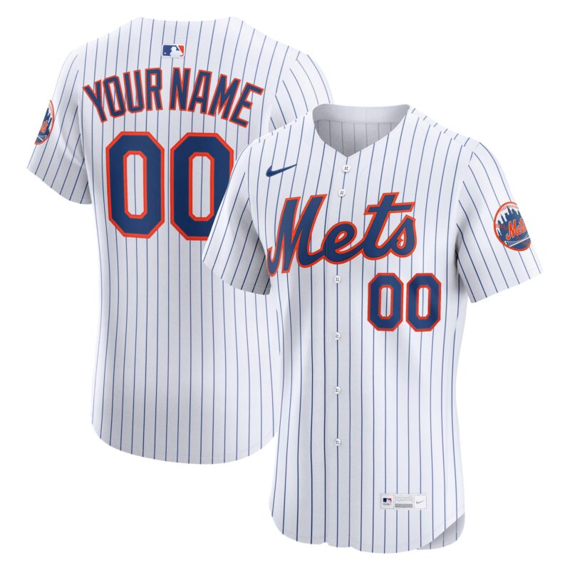 New York Mets Home Elite Custom Jersey - White