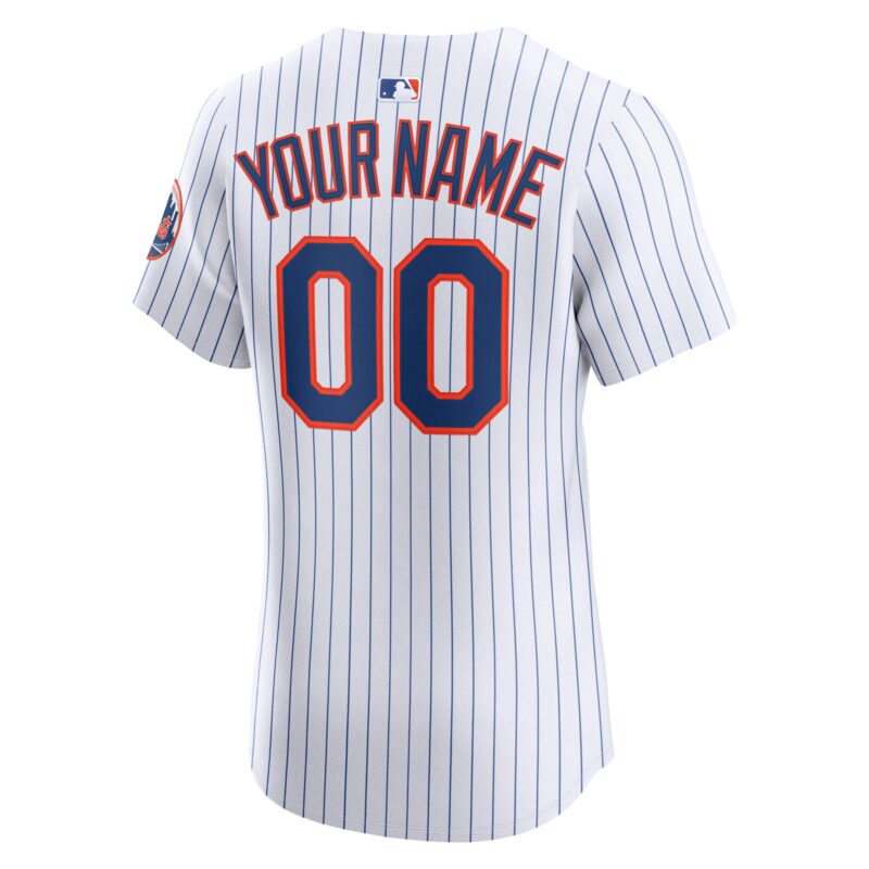 New York Mets Home Elite Custom Jersey - White - Image 3