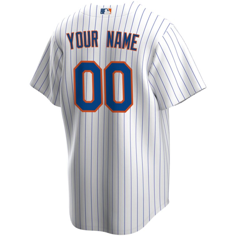 New York Mets Home Custom Jersey - White - Image 3