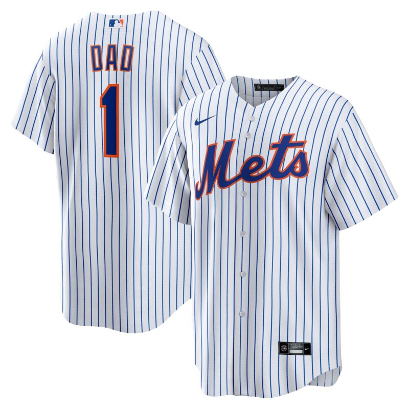 New York Mets #1 Dad Home Jersey - White