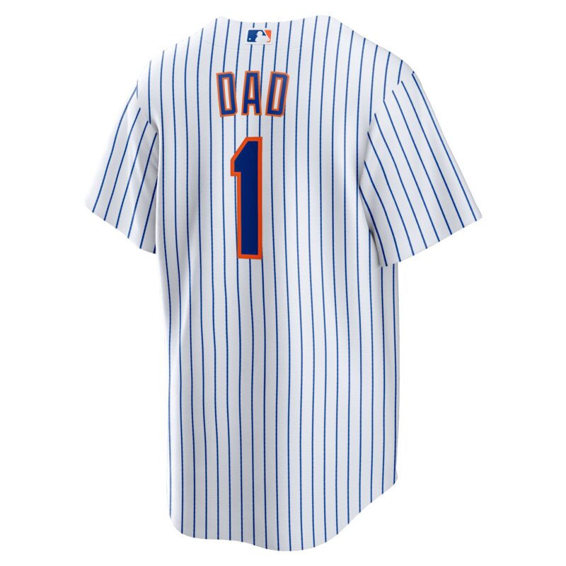 New York Mets #1 Dad Home Jersey - White - Image 3