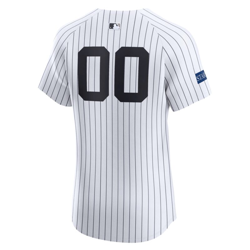 New York Yankees Home Elite Sponsor Patch Custom Jersey - White - Image 3