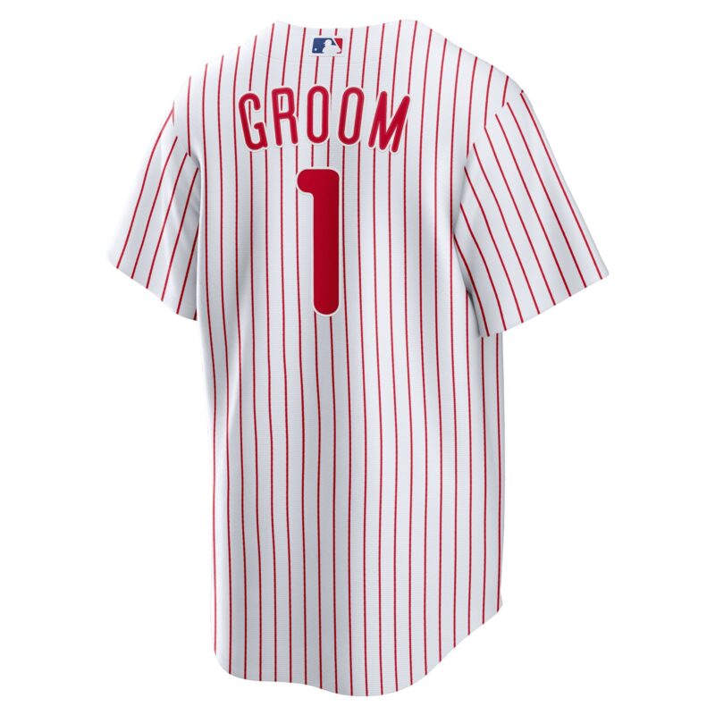 Philadelphia Phillies #1 Groom Home Jersey - White - Image 3