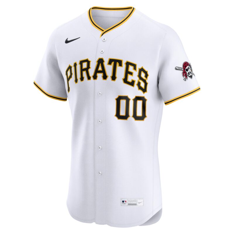 Pittsburgh Pirates Home Elite Custom Jersey - White - Image 2