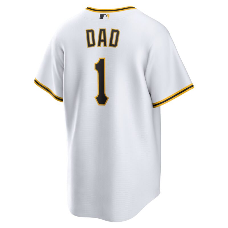 Pittsburgh Pirates #1 Dad Home Jersey - White - Image 3