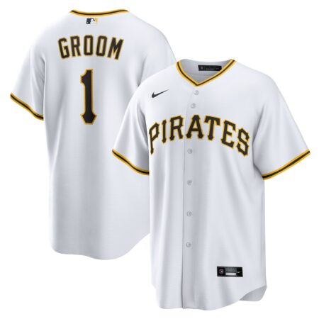 Pittsburgh Pirates #1 Groom Home Jersey - White
