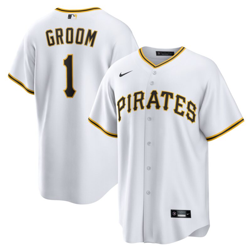 Pittsburgh Pirates #1 Groom Home Jersey - White