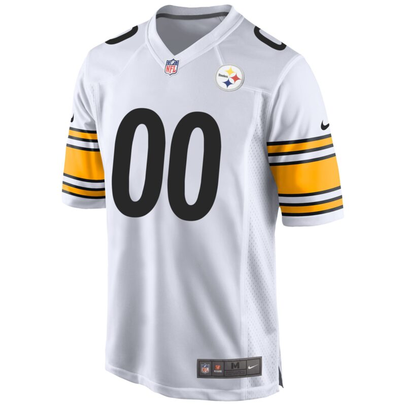 Men's White Pittsburgh Steelers Away Custom Game Jersey - Image 2