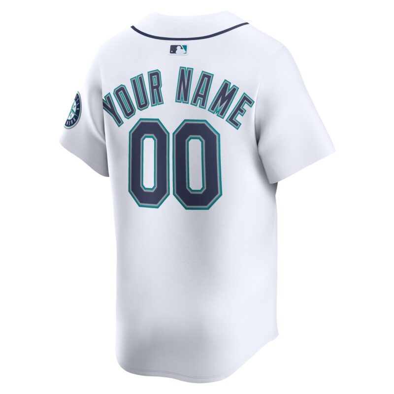 Seattle Mariners Home Limited Custom Jersey - White - Image 3