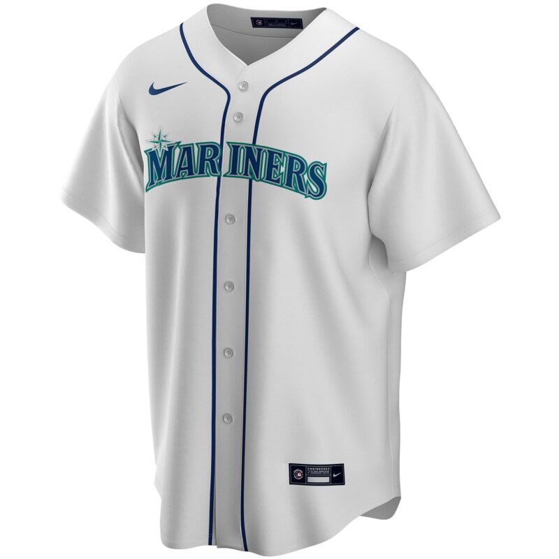 Seattle Mariners Home Custom Jersey - White - Image 2