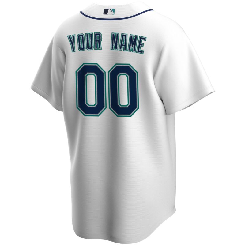 Seattle Mariners Home Custom Jersey - White - Image 3