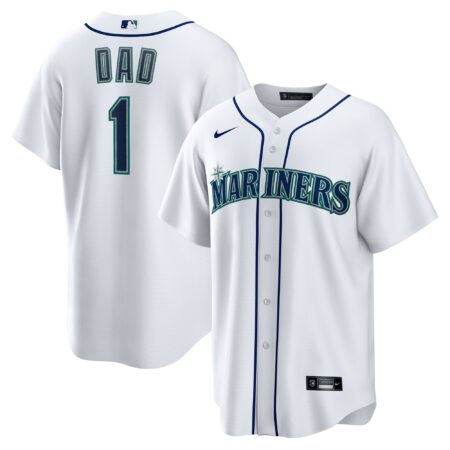 Seattle Mariners #1 Dad Home Jersey - White