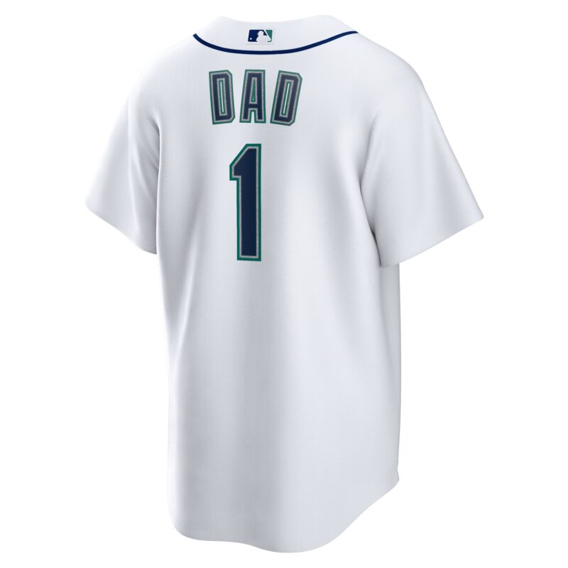 Seattle Mariners #1 Dad Home Jersey - White - Image 3