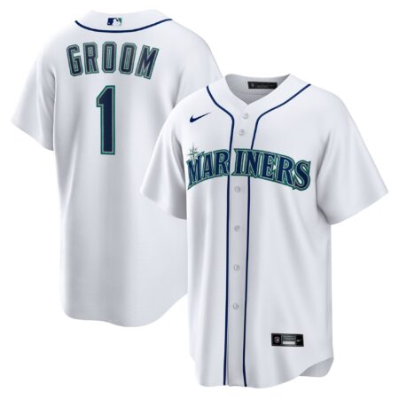 Seattle Mariners #1 Groom Home Jersey - White
