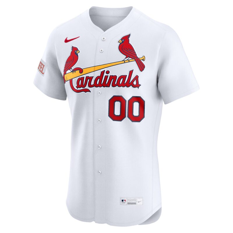 St. Louis Cardinals Home Elite Sponsor Patch Custom Jersey - White - Image 2