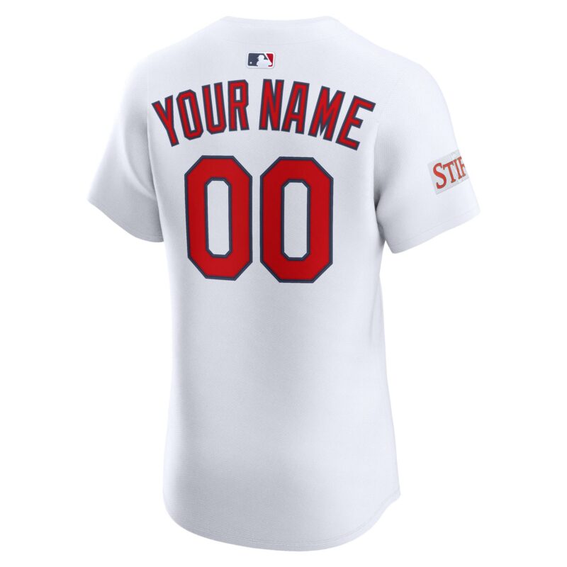 St. Louis Cardinals Home Elite Sponsor Patch Custom Jersey - White - Image 3