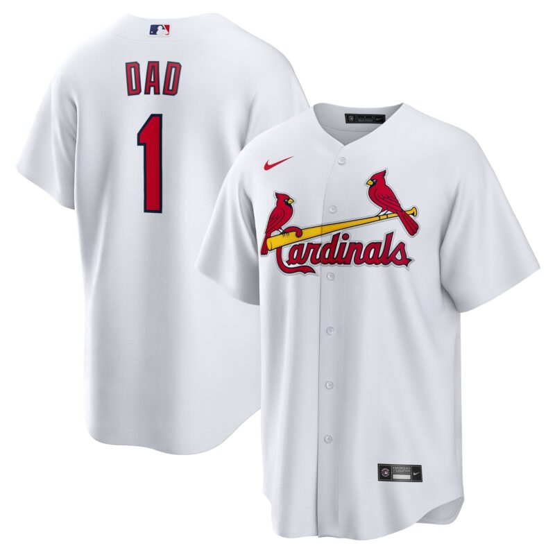 St. Louis Cardinals #1 Dad Home Jersey - White