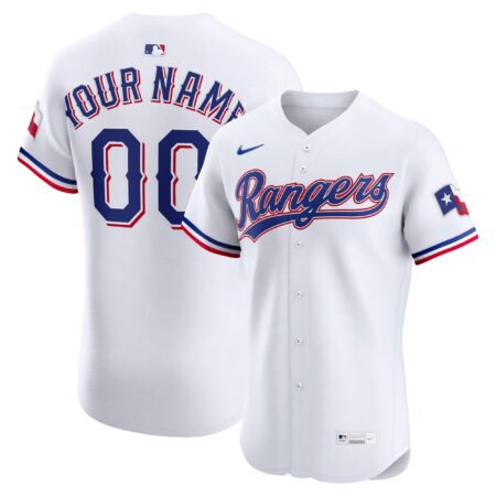 Texas Rangers Home Elite Custom Jersey - White