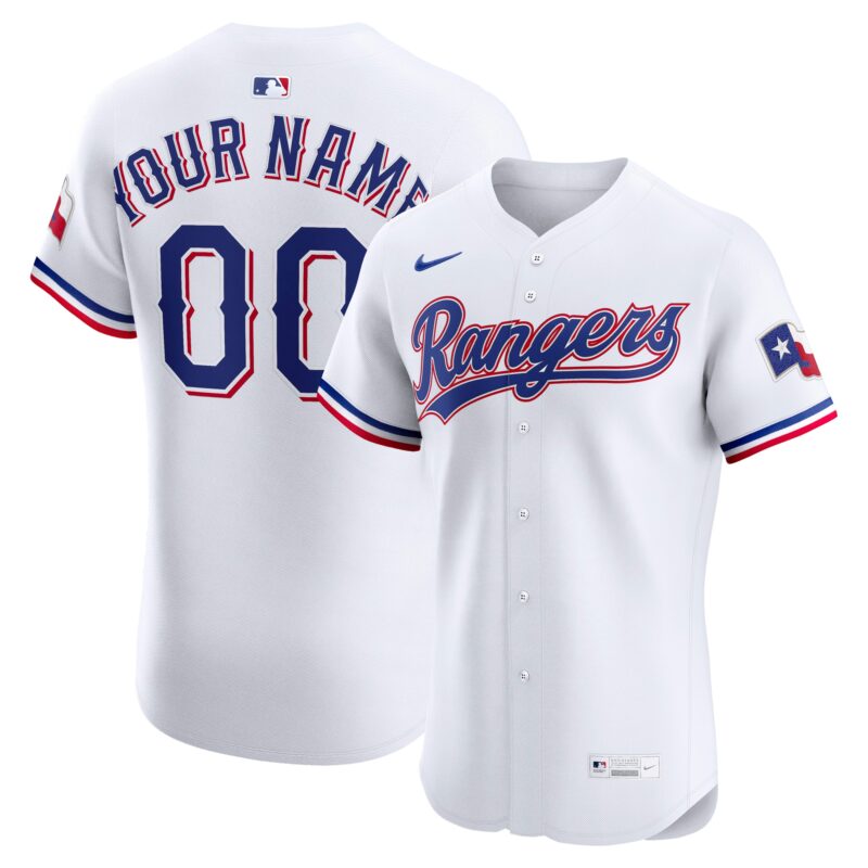 Texas Rangers Home Elite Custom Jersey - White