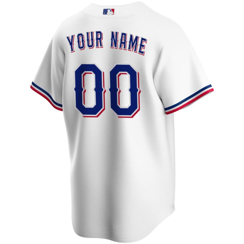 Texas Rangers Home Custom Jersey - White - Image 3