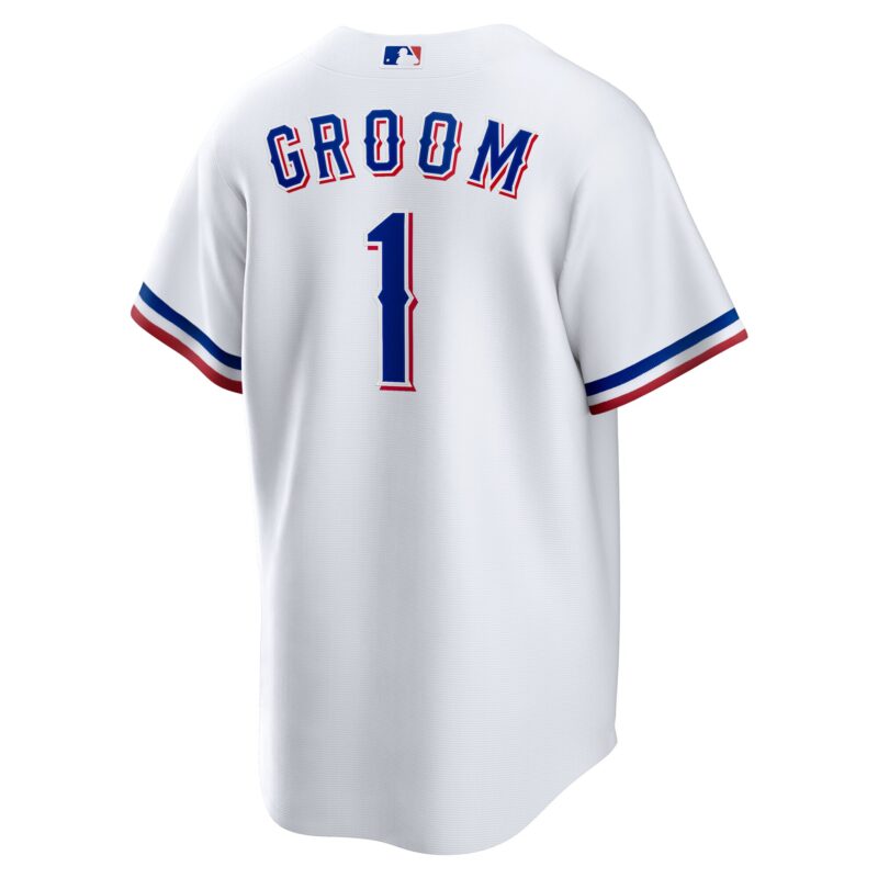 Texas Rangers #1 Groom Home Jersey - White - Image 3