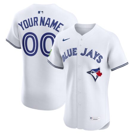 Toronto Blue Jays Home Elite Sponsor Patch Custom Jersey - White