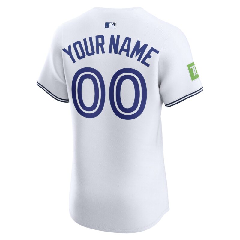 Toronto Blue Jays Home Elite Sponsor Patch Custom Jersey - White - Image 3