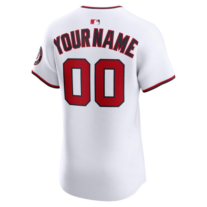 Washington Nationals Home Elite Custom Jersey - White - Image 3