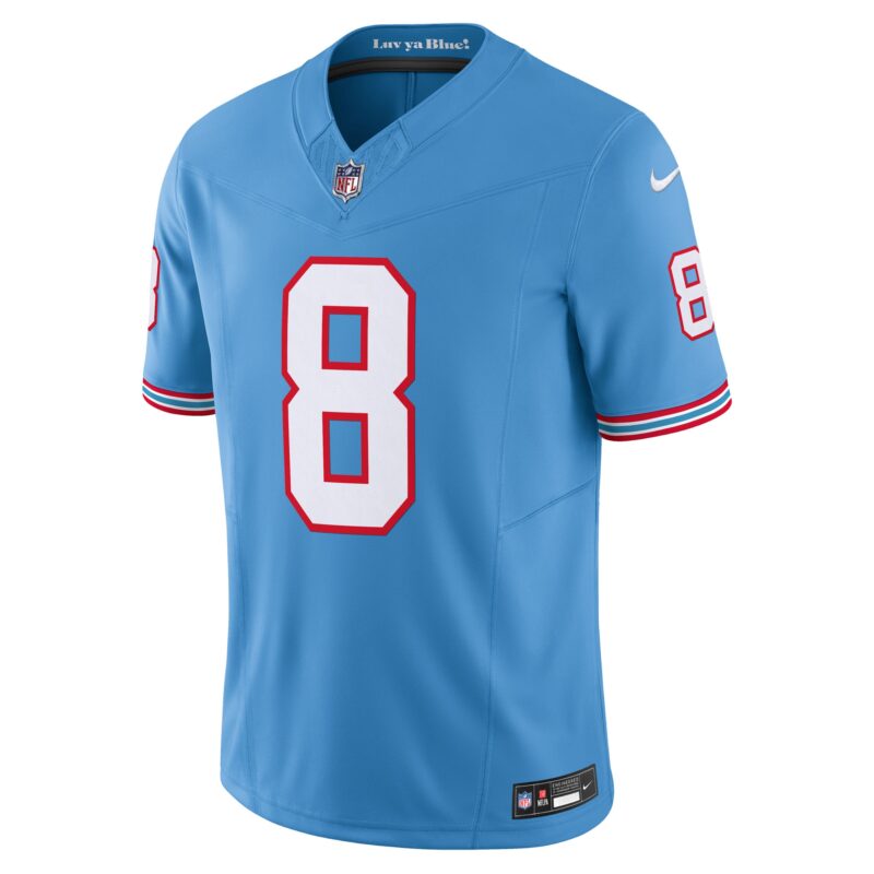 Will Levis Tennessee Titans Alternate Oilers Throwback Vapor F.U.S.E. Limited Jersey - Light Blue - Image 2