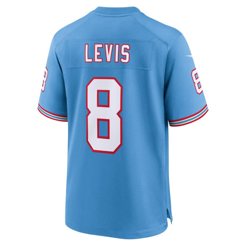 Will Levis Tennessee Titans Oilers Throwback Player Game Jersey - Light Blue - Image 3
