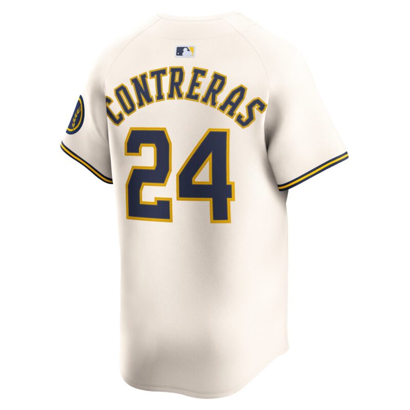 William Contreras Milwaukee Brewers Alternate Limited Player Jersey - Cream - Image 3