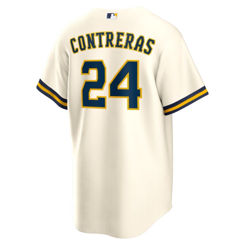 William Contreras Milwaukee Brewers Home Jersey - Cream - Image 3
