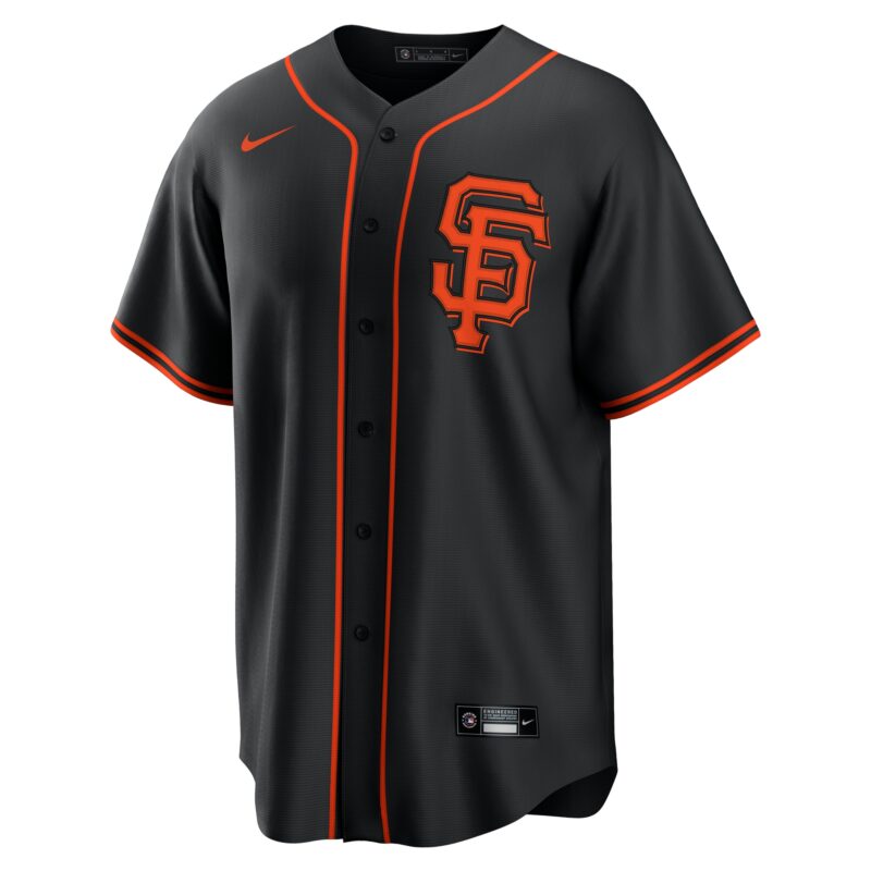 Willy Adames San Francisco Giants Alternate Baseball Jersey - Black - Image 2