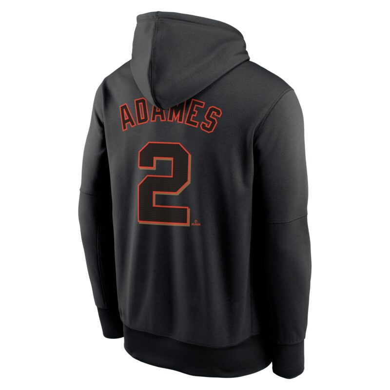 Willy Adames San Francisco Giants Name & Number Performance Pullover Hoodie - Black - Image 3