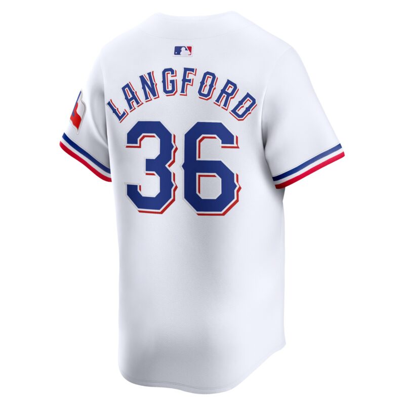 Wyatt Langford Texas Rangers Home Limited Player Jersey - White - Image 3