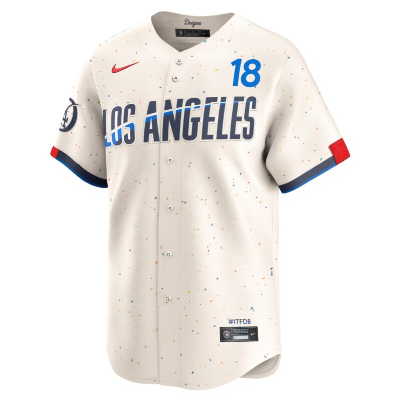 Yoshinobu Yamamoto Los Angeles Dodgers 2024 City Connect Limited Player Jersey - Cream - Image 2