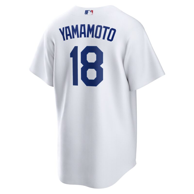 Yoshinobu Yamamoto Los Angeles Dodgers Home Player Jersey – White - Image 3