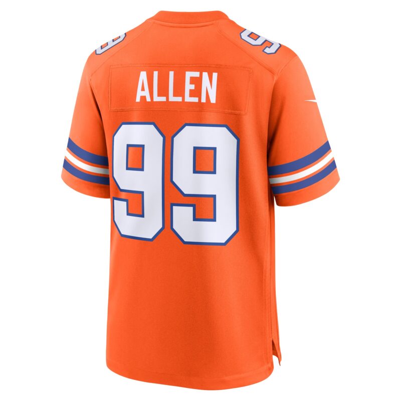 Zach Allen Denver Broncos Mile High Collection 1977 Throwback Player Game Jersey - Orange - Image 3